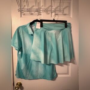 Nike Aqua Polo Shirt and Nike Skort Set